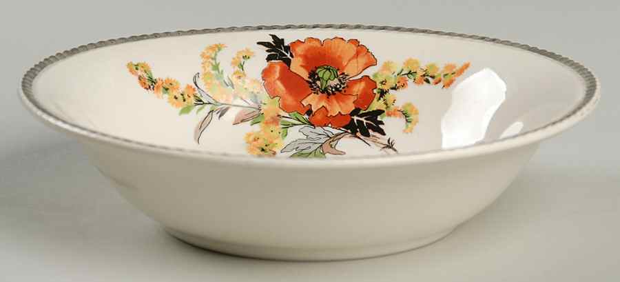 Goldenrod Poppy Coupe Cereal Bowl by Sebring Pottery-1