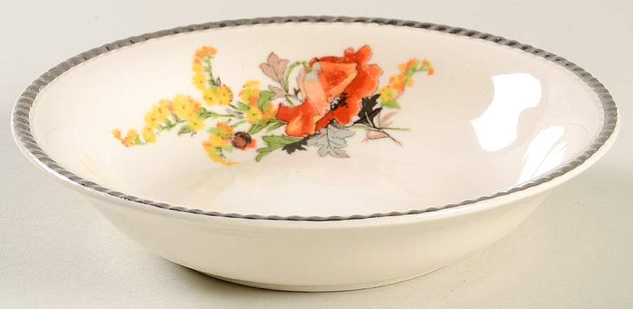 Goldenrod Poppy Fruit/Dessert (Sauce) Bowl by Sebring Pottery-1