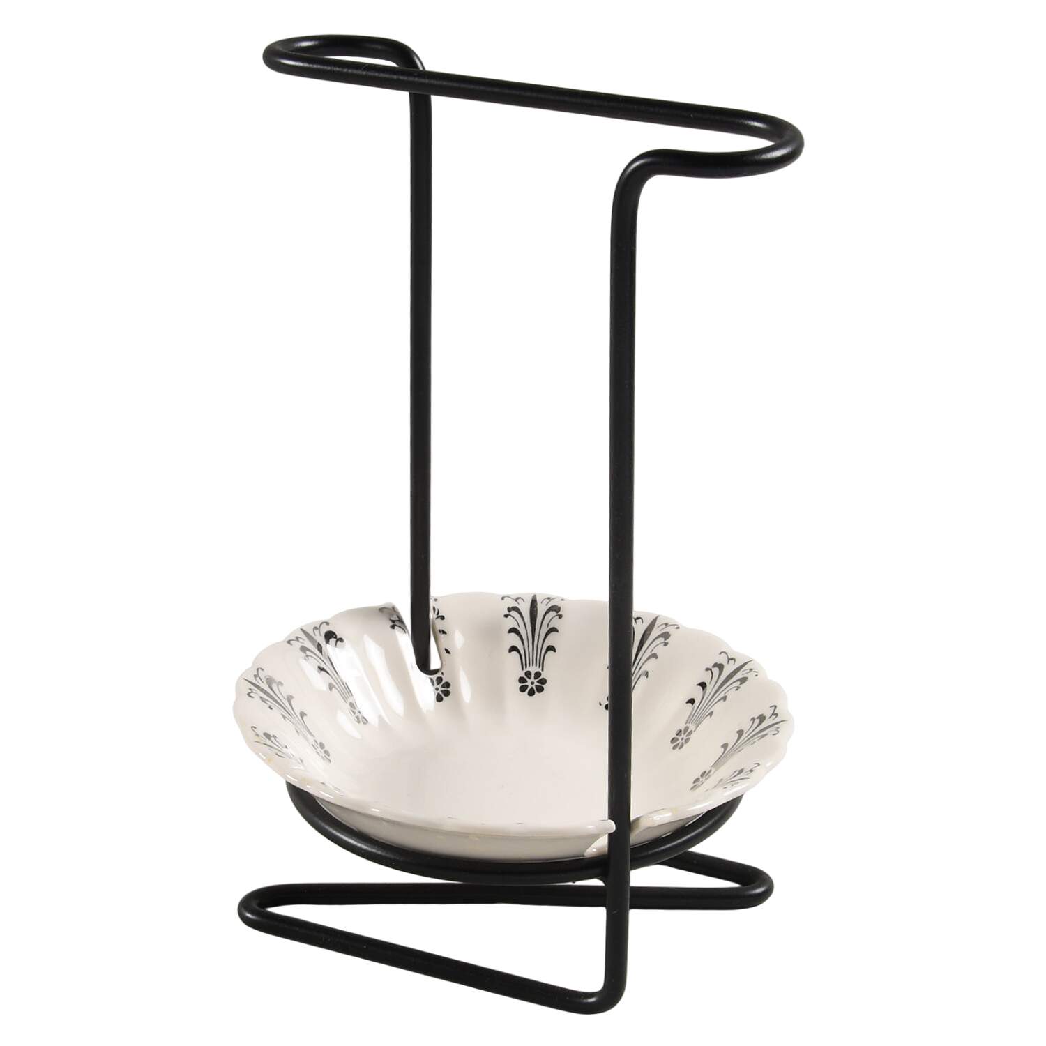 Iowa Platinum 8"-8 1/4" Salad Serving Set/Utensil Holder  HC by Sebring Pottery-1