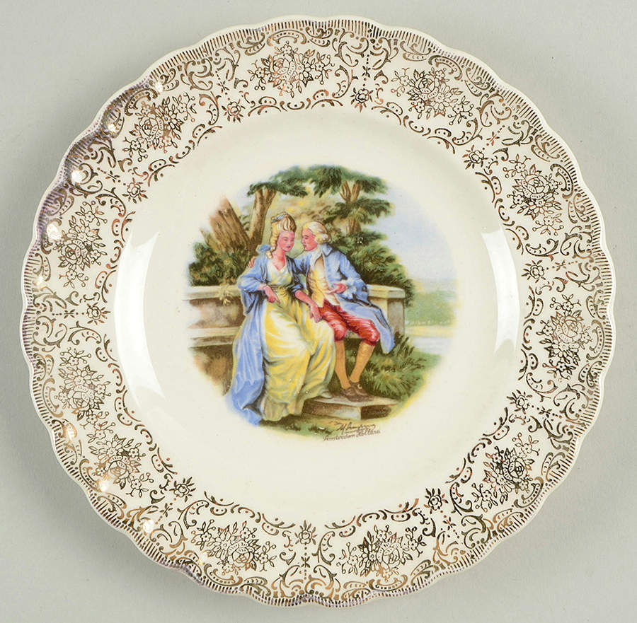 Love Seat Bread & Butter Plate by Sebring Pottery-1