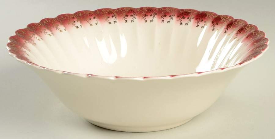 Tudor Gold Mandarin Maroon 9" Round Vegetable Bowl by Sebring Pottery-1