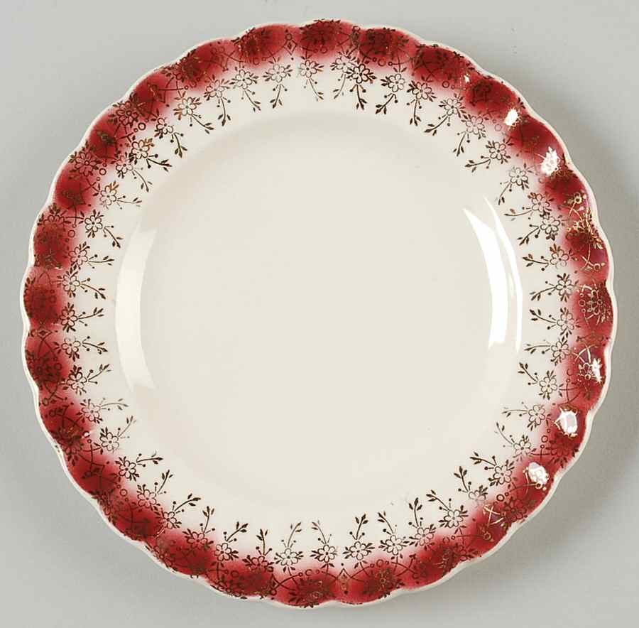 Tudor Gold Mandarin Maroon Bread & Butter Plate by Sebring Pottery-1