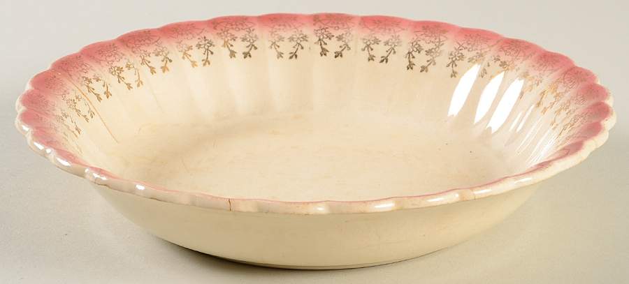 Tudor Gold Mandarin Maroon Coupe Soup Bowl by Sebring Pottery-1