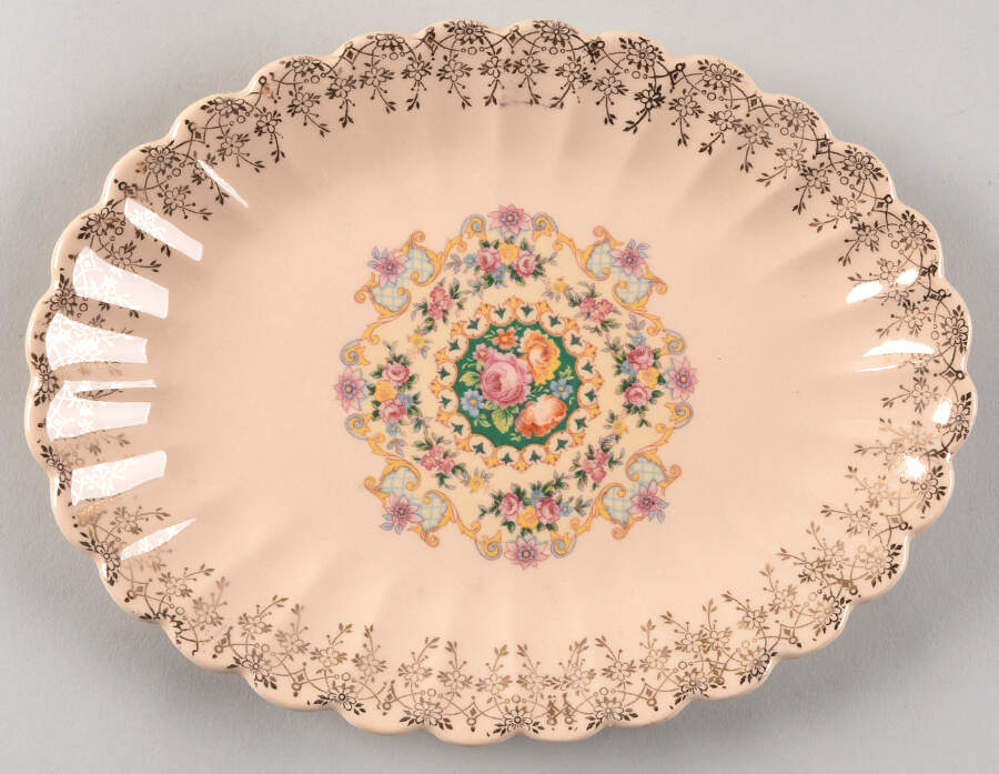 Melody (Fluted, Trojan) Relish/Gravy Underplate by Sebring Pottery-1