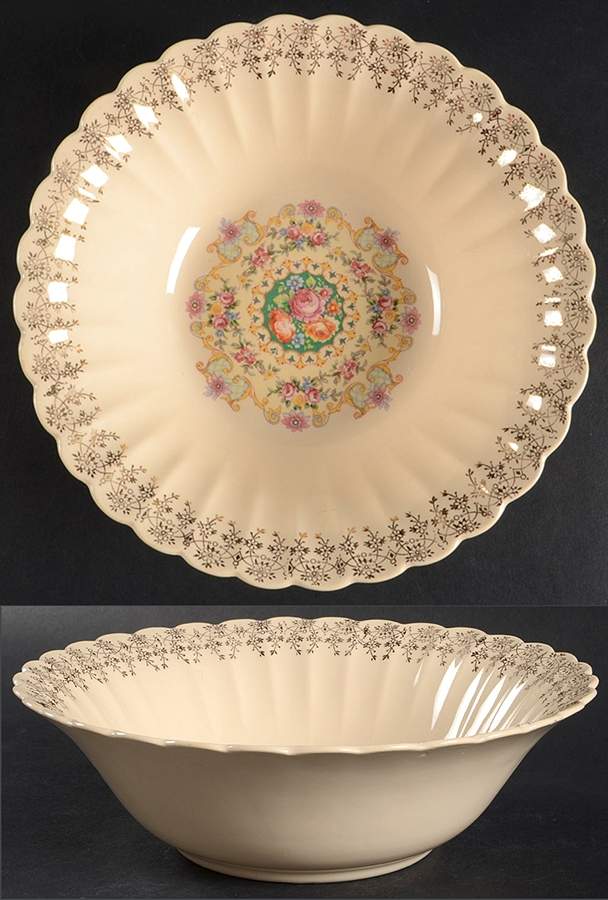 Melody (Fluted, Trojan) 8" Round Vegetable Bowl by Sebring Pottery-1