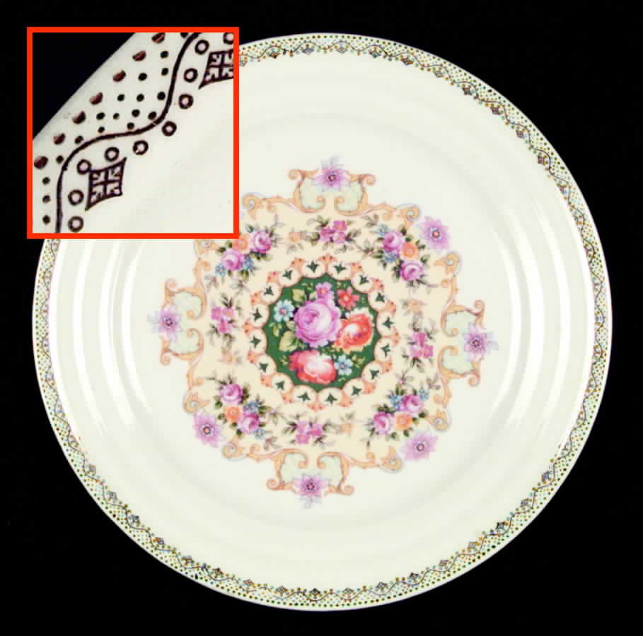 Melody (Smooth, Gold Dots On Rim) Dinner Plate by Sebring Pottery-1