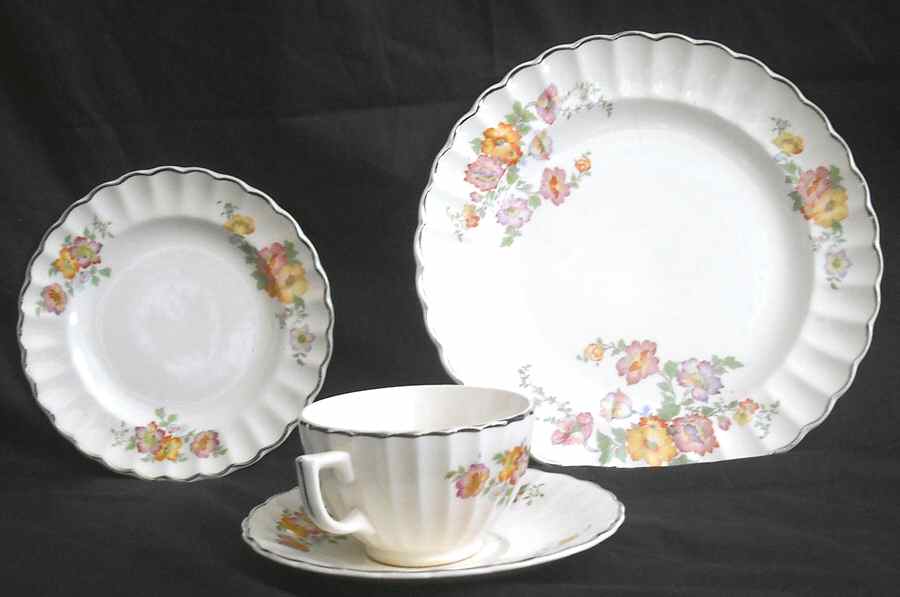 Petunia (Scalloped) Footed Cup & Saucer Set by Sebring Pottery-1