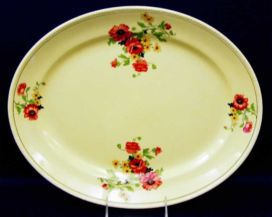 The Poppy 15" Oval Serving Platter by Sebring Pottery-1