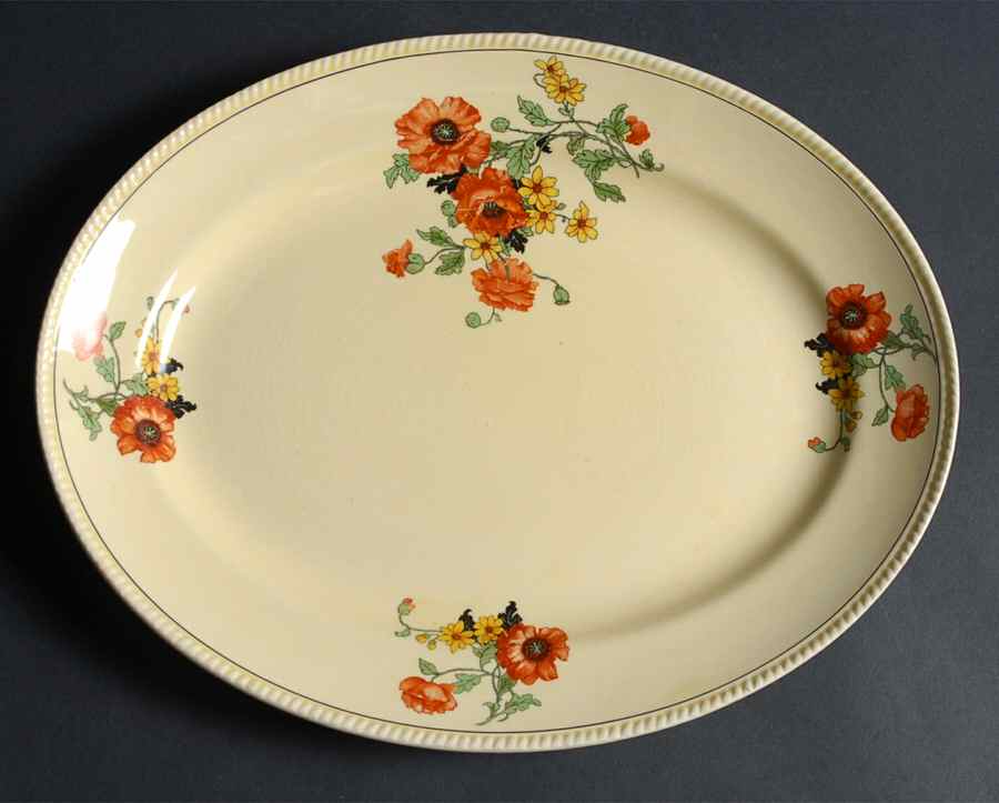 The Poppy 13" Oval Serving Platter by Sebring Pottery-1