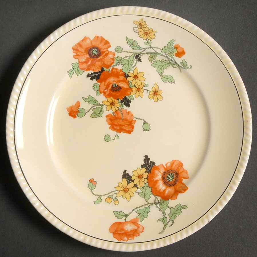 The Poppy Bread & Butter Plate by Sebring Pottery-1