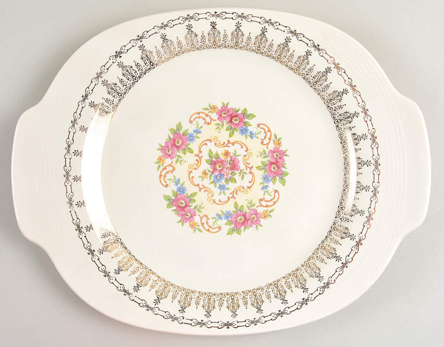 Rose Bower 13" Oval Serving Platter by Sebring Pottery-1