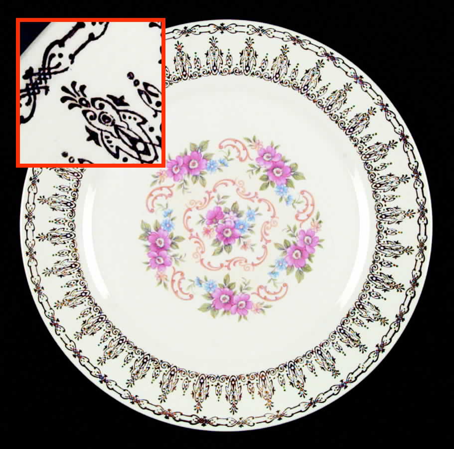 Rose Bower Dinner Plate by Sebring Pottery-1