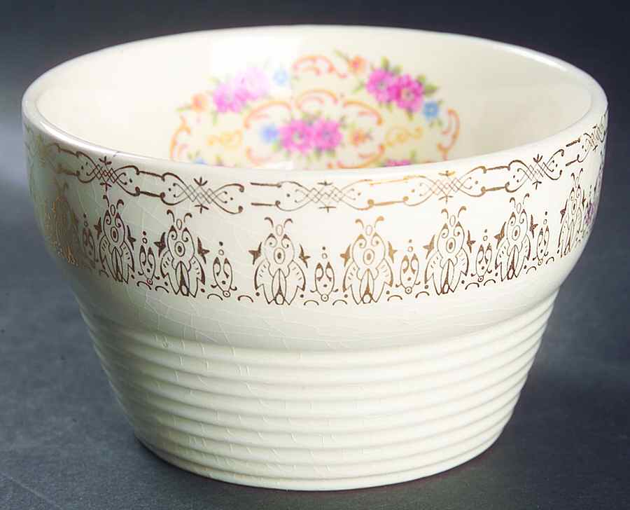 Rose Bower Cranberry Bowl by Sebring Pottery-1