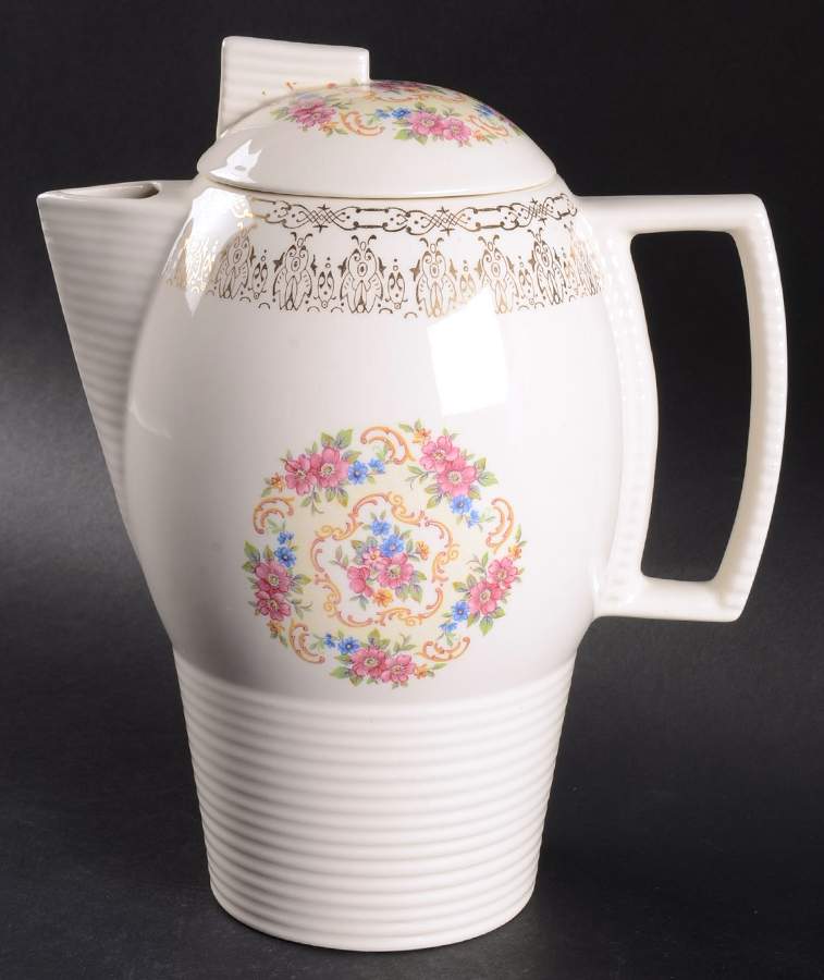 Rose Bower Coffee Pot & Lid by Sebring Pottery-1