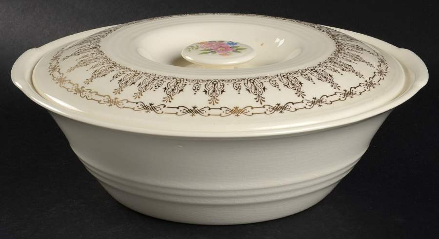 Rose Bower Round Covered Vegetable by Sebring Pottery-1