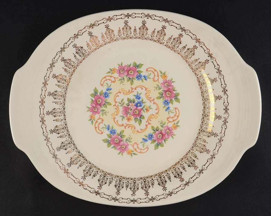 Rose Bower 11" Oval Serving Platter by Sebring Pottery-1