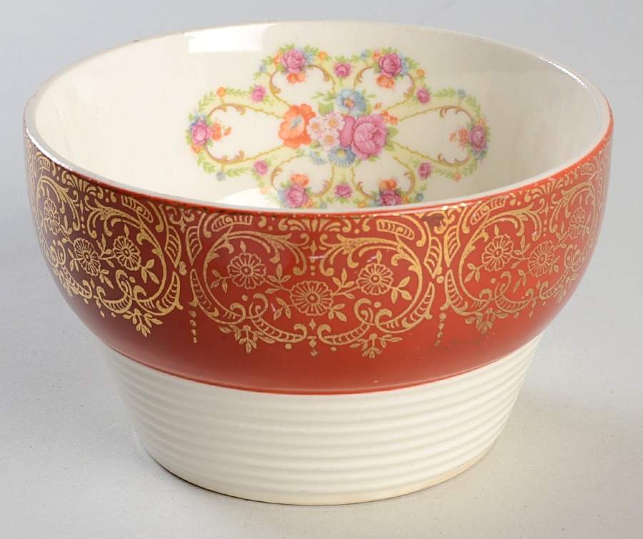 Royal Fortune Maroon Cranberry Bowl by Sebring Pottery-1