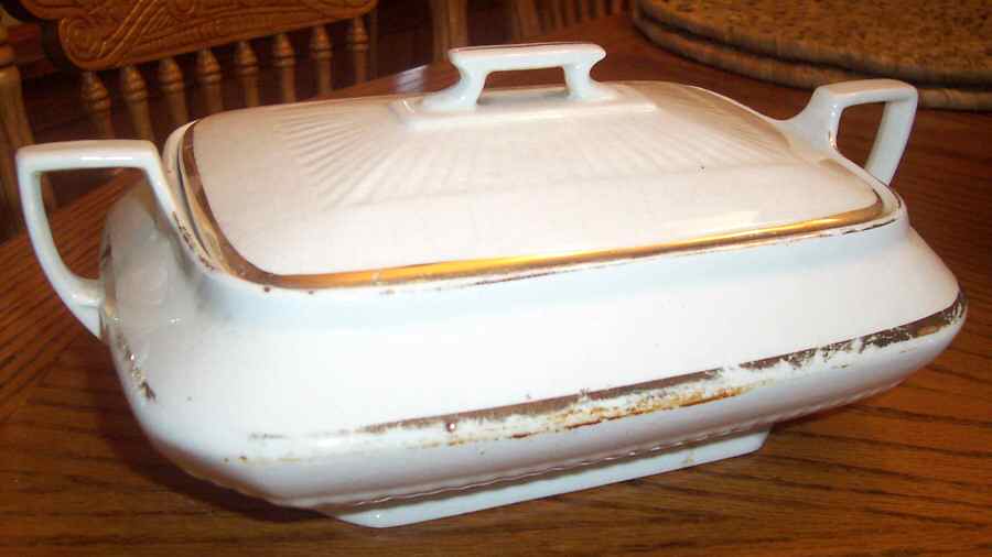 SEB13 Rectangular Covered Vegetable by Sebring Pottery-1