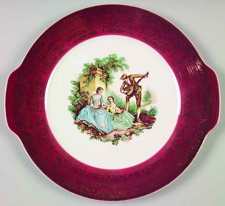 Serenade Handled Cake Plate by Sebring Pottery-1