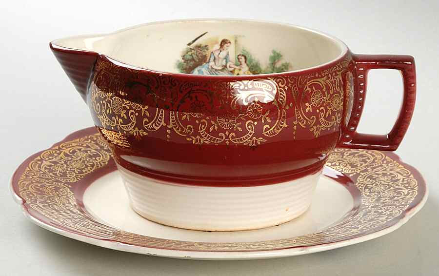 Serenade Gravy Boat & Underplate by Sebring Pottery-1