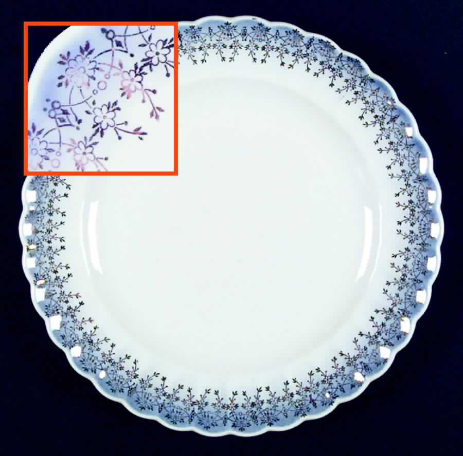 Tudor Gold and Blue Luncheon Plate by Sebring Pottery-1