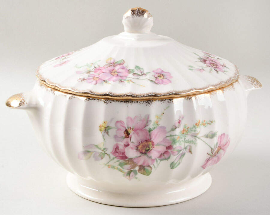 Wild Rose Round Covered Vegetable by Sebring Pottery-1