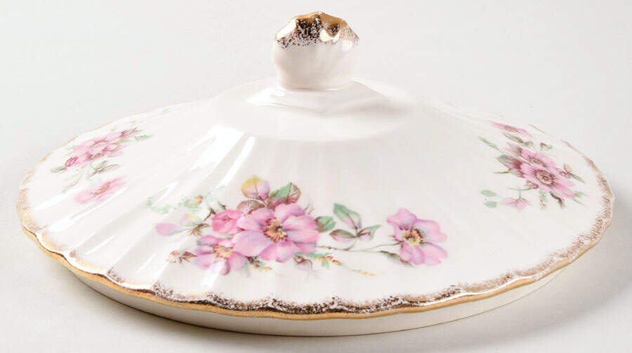 Wild Rose Lid for Round Vegetable by Sebring Pottery-1