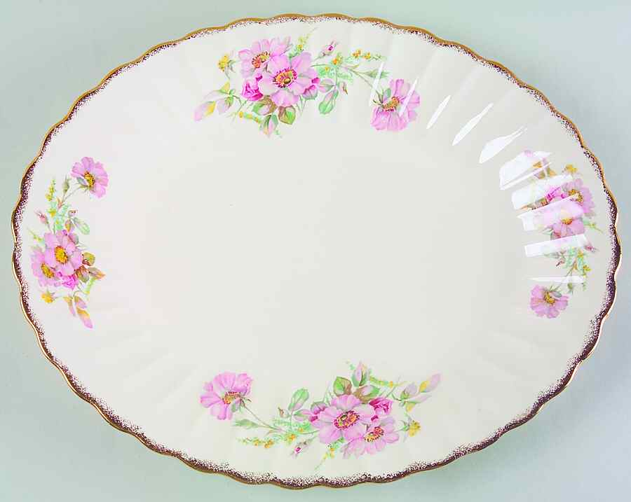 Wild Rose 15" Oval Serving Platter by Sebring Pottery-1