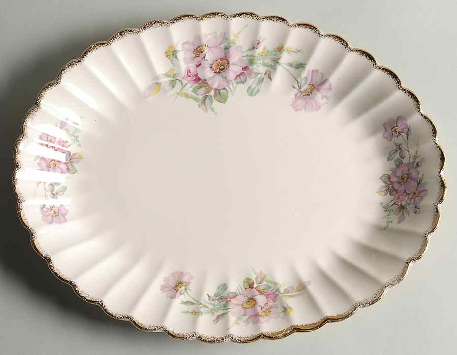 Wild Rose 13" Oval Serving Platter by Sebring Pottery-1