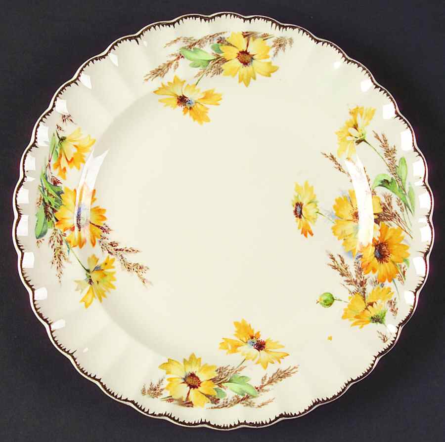 Yellow Daisy Luncheon Plate by Sebring Pottery-1