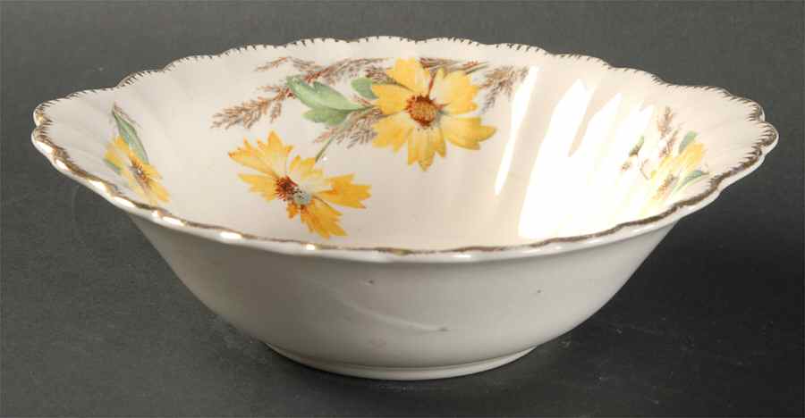 Yellow Daisy Lugged Cereal Bowl by Sebring Pottery-1