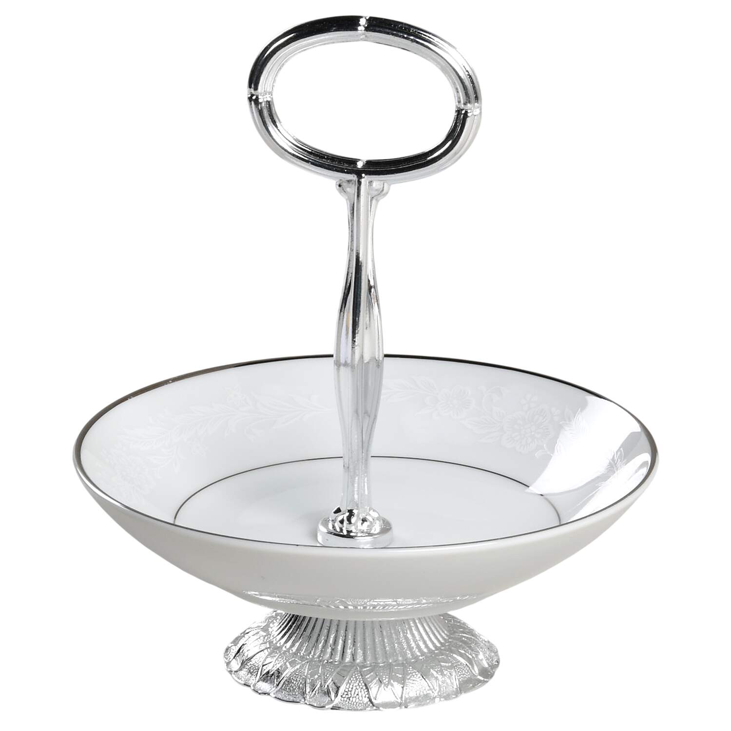Audrey 6"-7" Handled Footed Nut Dish HC by Seizan-1