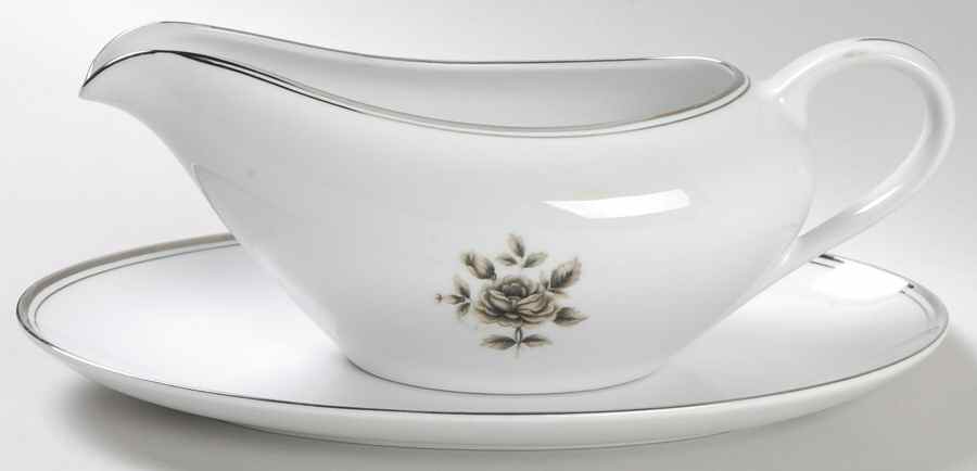 Midnight Rose Gravy Boat & Underplate/Relish by Seizan-1