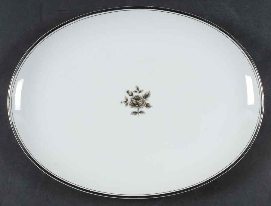 Midnight Rose 14" Oval Serving Platter by Seizan-1