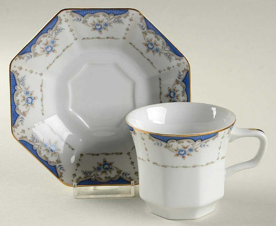 Mood Indigo Flat Cup & Saucer Set by Seizan-1