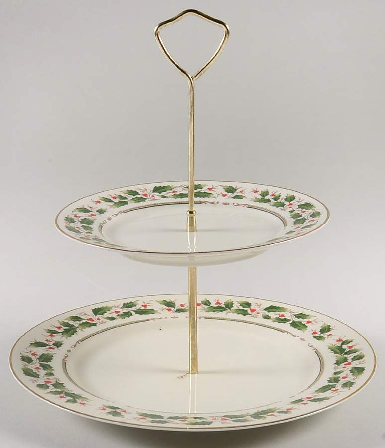 Noel 2 Tiered Serving Tray (Dinner & Salad Plate) by Seizan-1