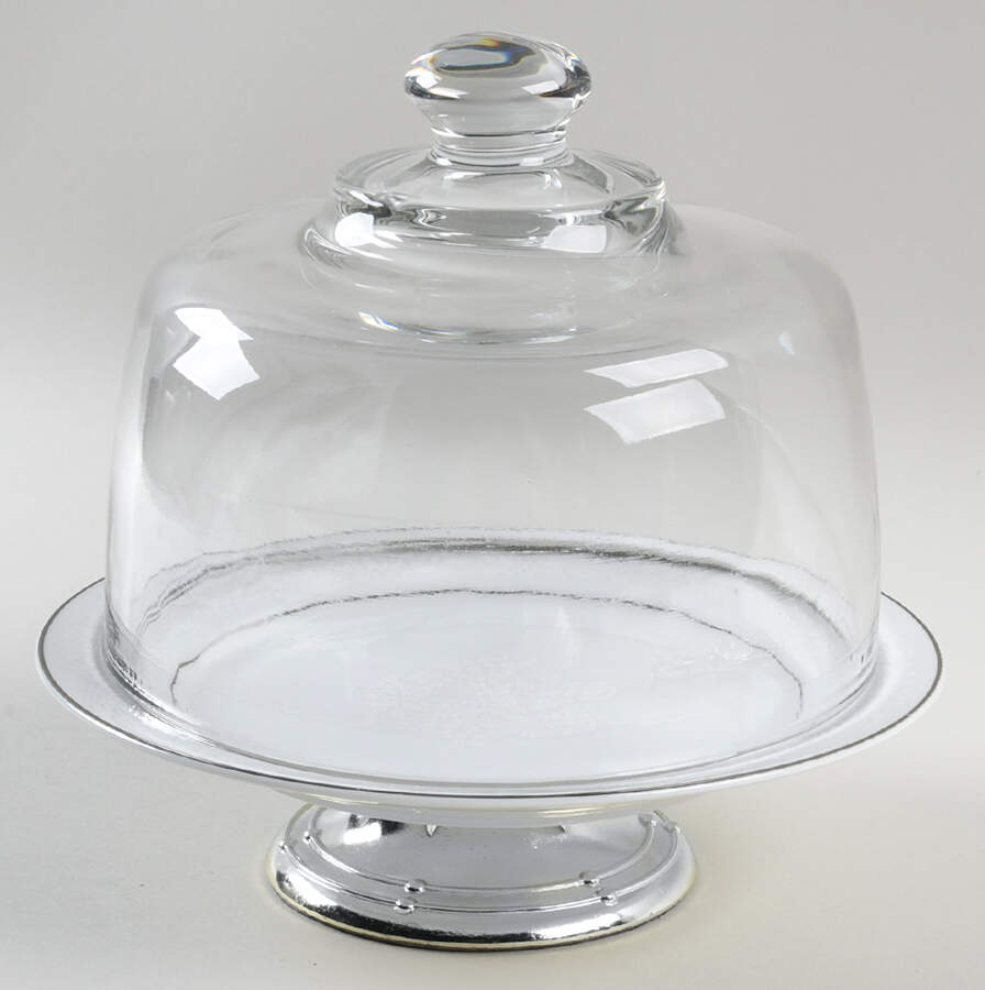 West Bluff 6 1/2"-7 1/2" Footed Cheese Plate w/ Glass Dome HC by Seizan-1