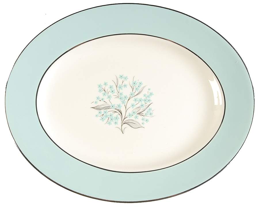 Blue Lace 9" Oval Serving Platter by Sevron-1