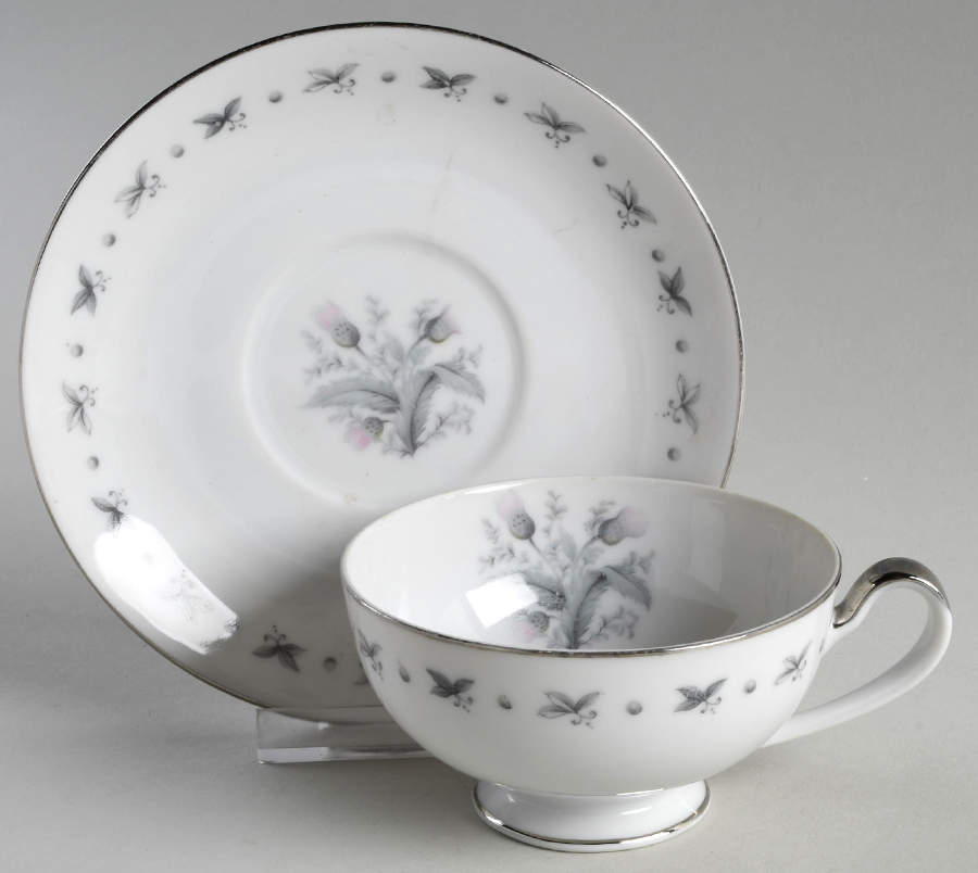 3536 Footed Cup & Saucer Set by Seyei Toki Co-1