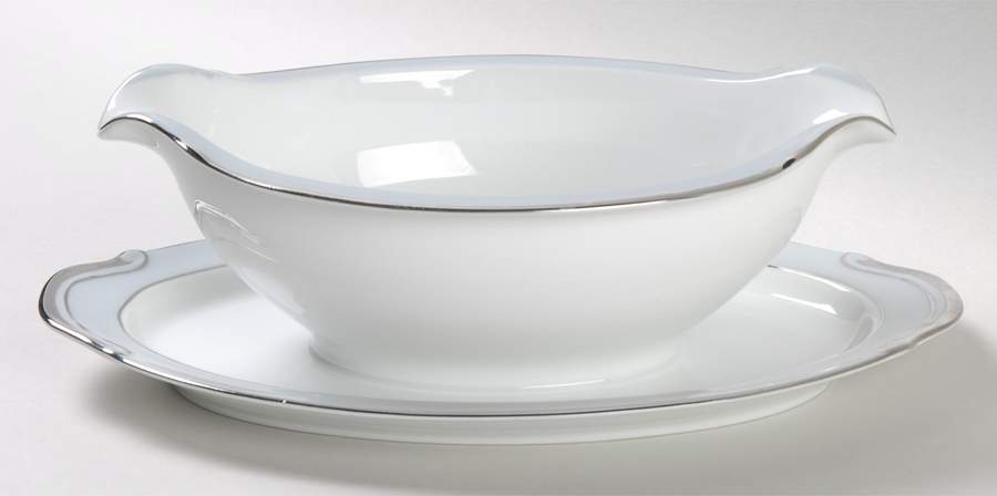 398 (Rim) Gravy Boat with Attached Underplate by Seyei Toki Co-1