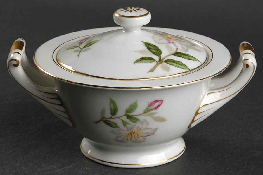Azalea Sugar Bowl & Lid by Seyei Toki Co-1