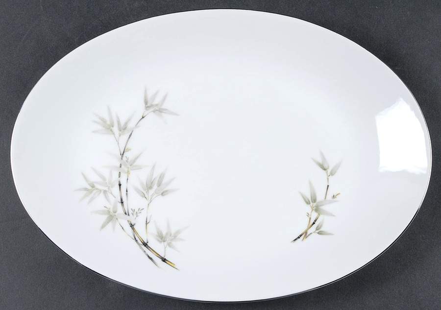 Bamboo Garden 12" Oval Serving Platter by Seyei Toki Co-1
