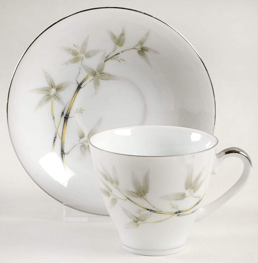 Bamboo Garden Flat Demitasse Cup & Saucer Set by Seyei Toki Co-1