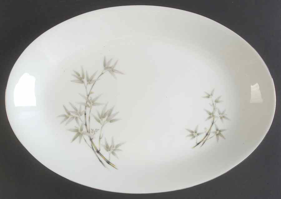 Bamboo Garden 16" Oval Serving Platter by Seyei Toki Co-1