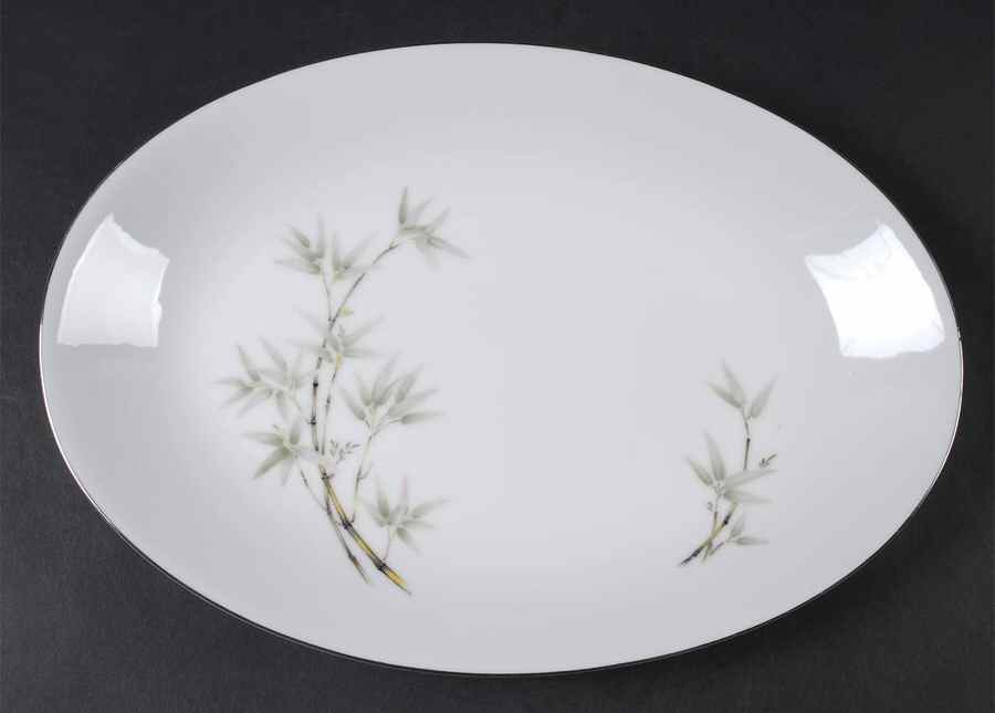 Bamboo Garden 12" Oval Serving Platter by Seyei Toki Co-1