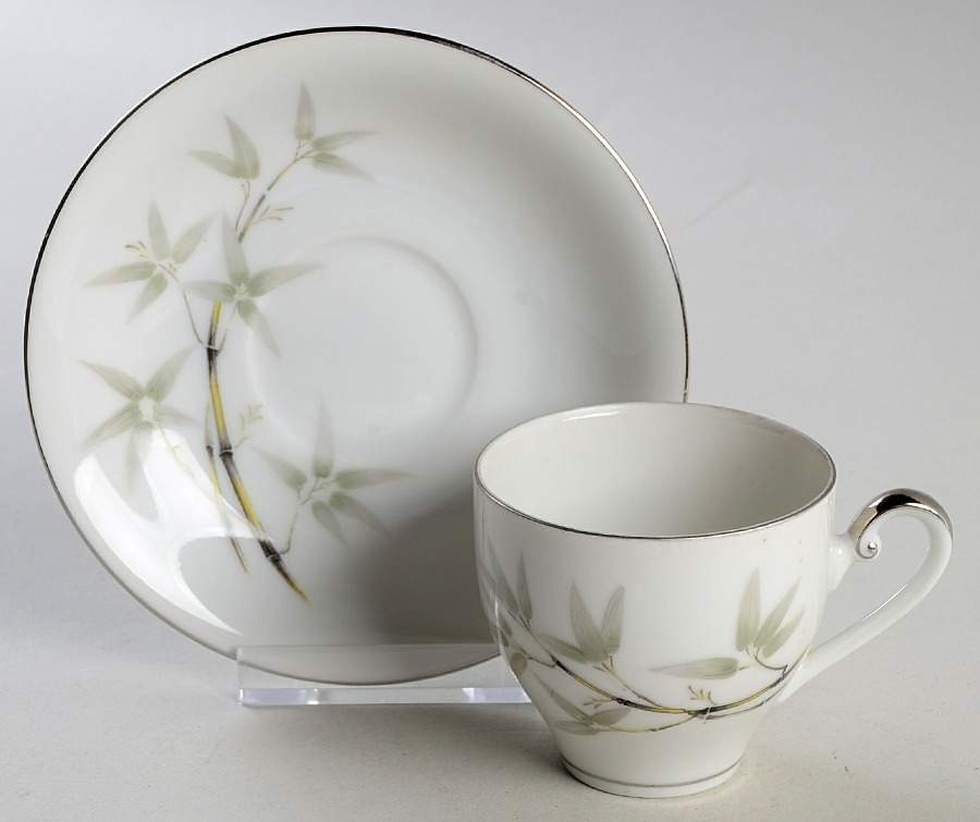 Bamboo Garden Flat Demitasse Cup & Saucer Set by Seyei Toki Co-1