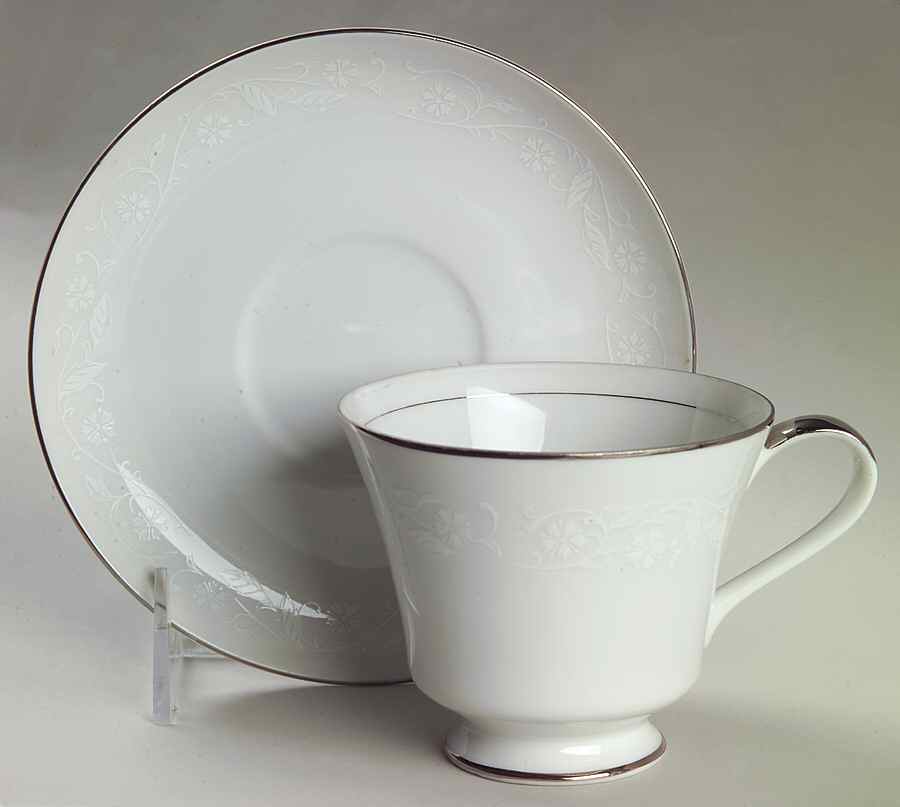 Bridal Lace Footed Cup & Saucer Set by Seyei Toki Co-1