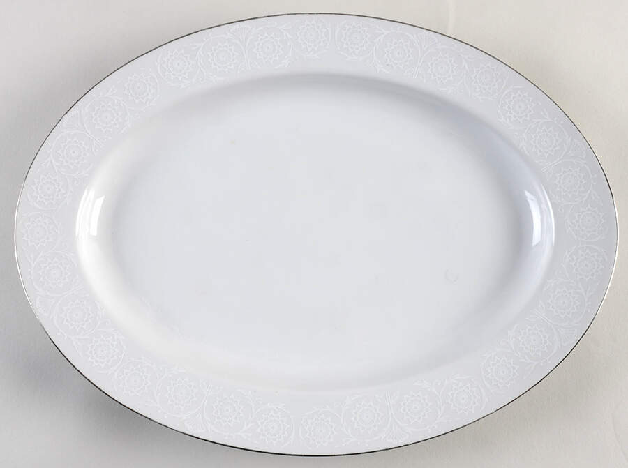 Bridal Lace 14" Oval Serving Platter by Seyei Toki Co-1