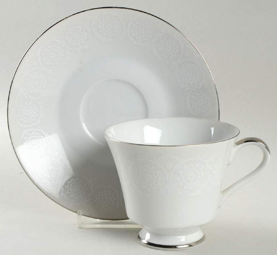 Bridal Lace Footed Cup & Saucer Set by Seyei Toki Co-1