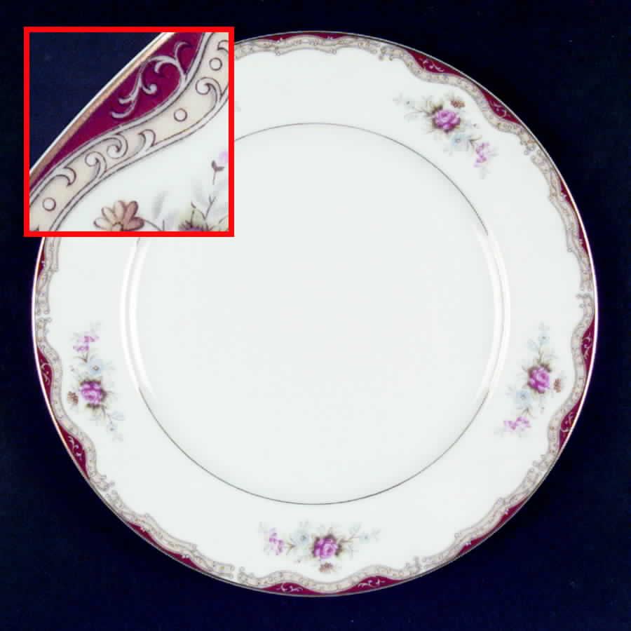 Burgundy Dinner Plate by Seyei Toki Co-1